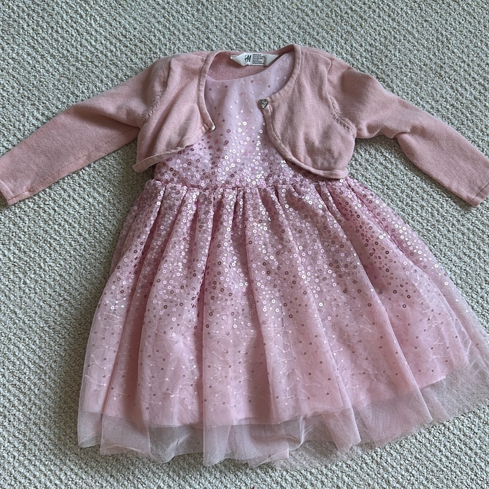 Toddler Girls Formal Dress and Bolero Sweater